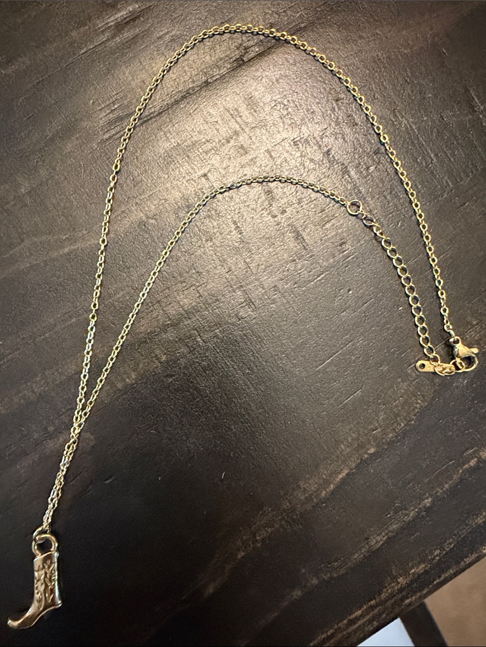 Delicate Gold-Tone Boot Pendant Necklace